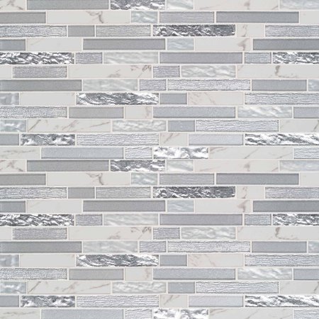 MSI Whistler Ice Interlocking 11.81 In. X 12 In. X 8Mm Glass Mesh-Mounted Mosaic Tile, 10PK ZOR-MD-0156